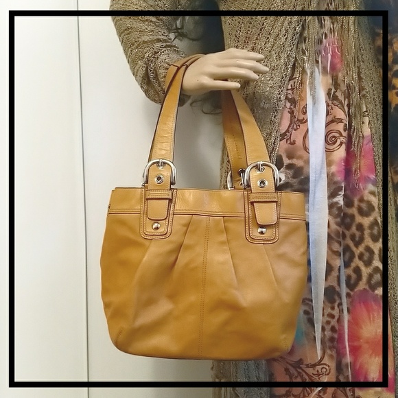 Coach Soho Mustard Brown Leather Bag F15045 - Picture 5 of 7